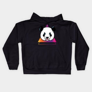 Panda with Geometric Print Kids Hoodie